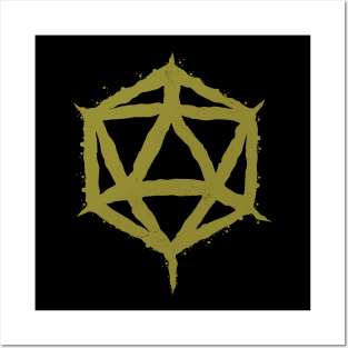 Chaotic Gold Dice - D20 for roleplayers Posters and Art